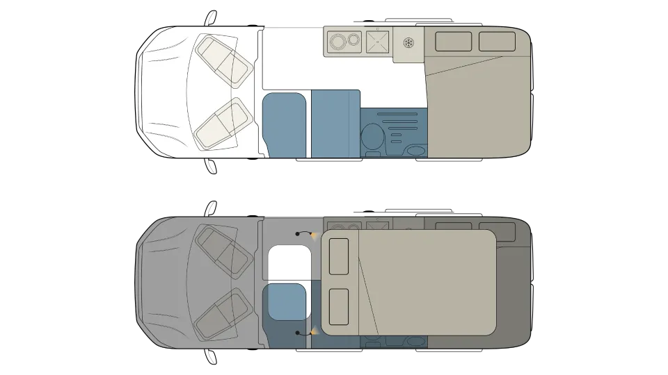 Plan d’implantation intérieure du North Cape Adventure 6XR