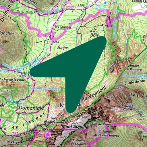 Application Iphigénie et ses cartes IGN pour se situer en van